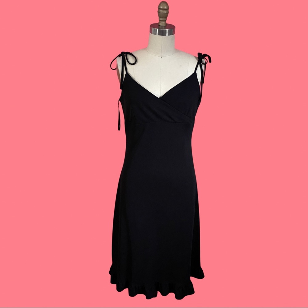 90s/Y2K Express Empire Waist Spaghetti Tie Straps Mini Dress Ruffle 5/6